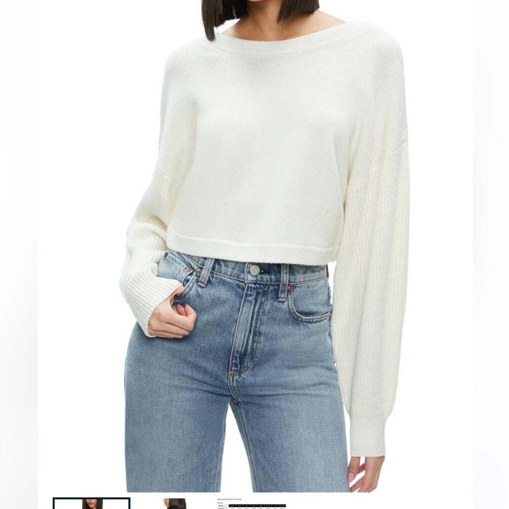 Alice & Olivia Posey croppedsweater in GREEN (NOT WHITE, but see other listing)